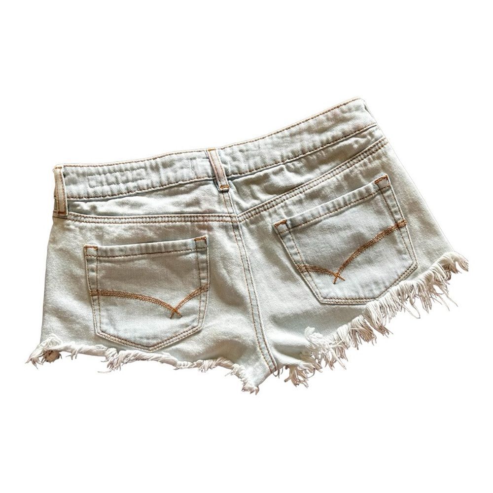 Bullhead Denim Co. Raw Edge Cut Off Blue Jean Shorts | Juniors 5